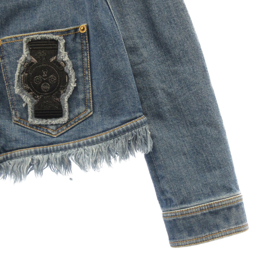 LOUIS VUITTON 19AW Boxy Denim Jacket with LV Patch 1A5JQJ Blue Ladies | eBay