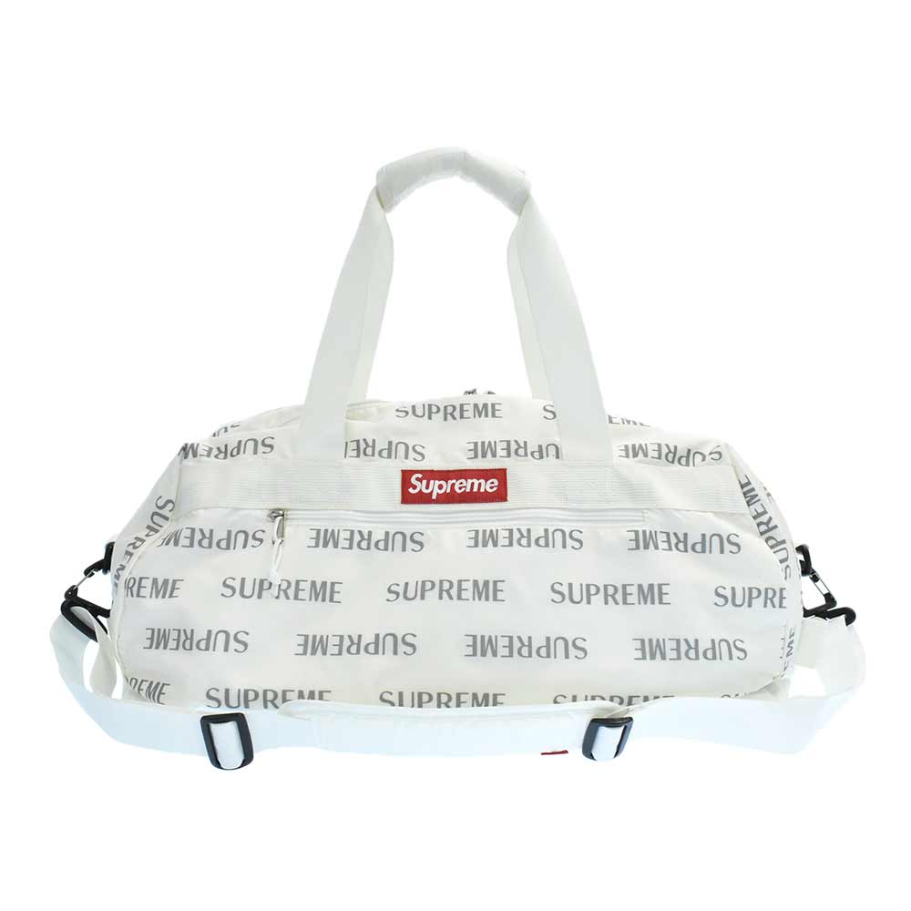 supreme duffle bag white