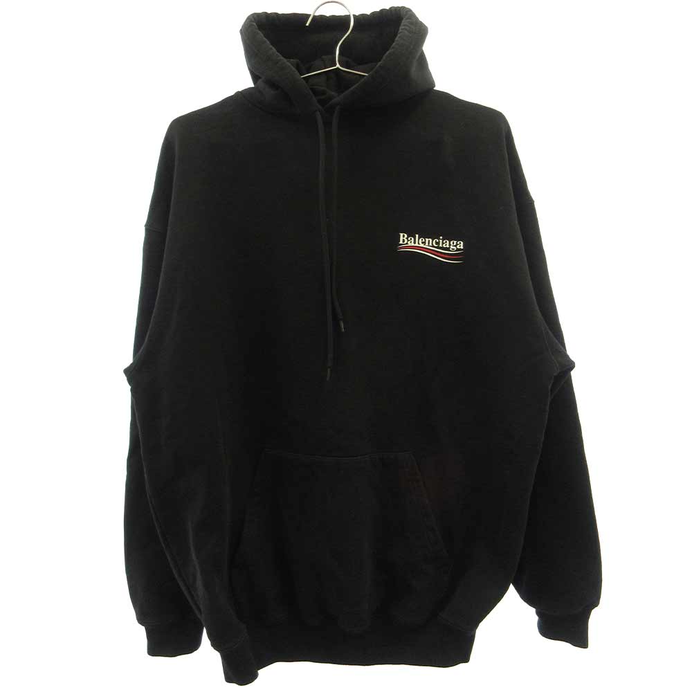 balenciaga black campaign logo hoodie