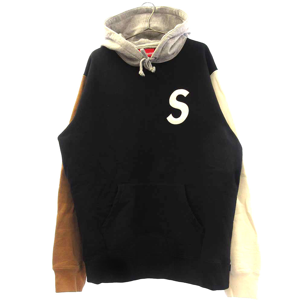 supreme s logo colorblocked hooded