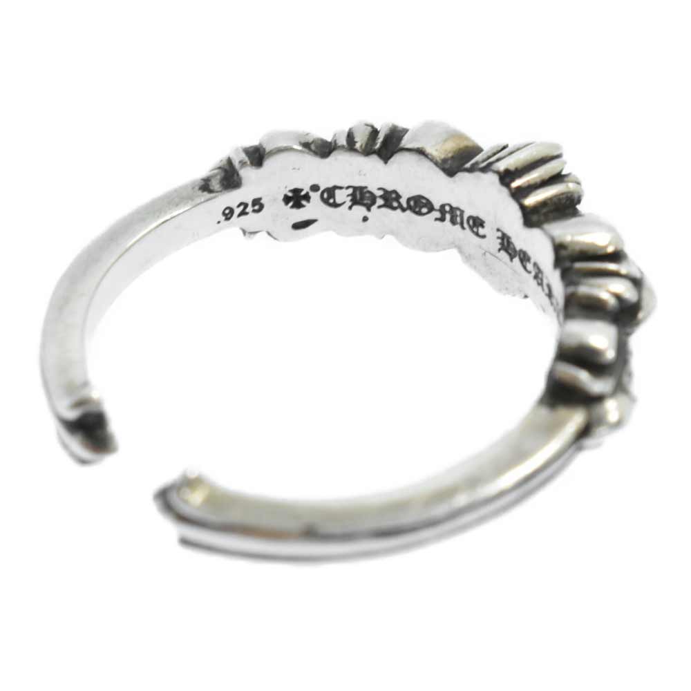 CHROME HEARTS Baby Classic Double Floral PAVE Diamond Silver Ring No ...