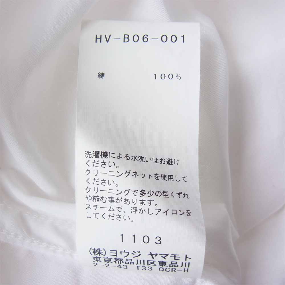 Yohji Yamamoto ヨウジヤマモト 長袖シャツ 18AW HV-B06-001 POUR