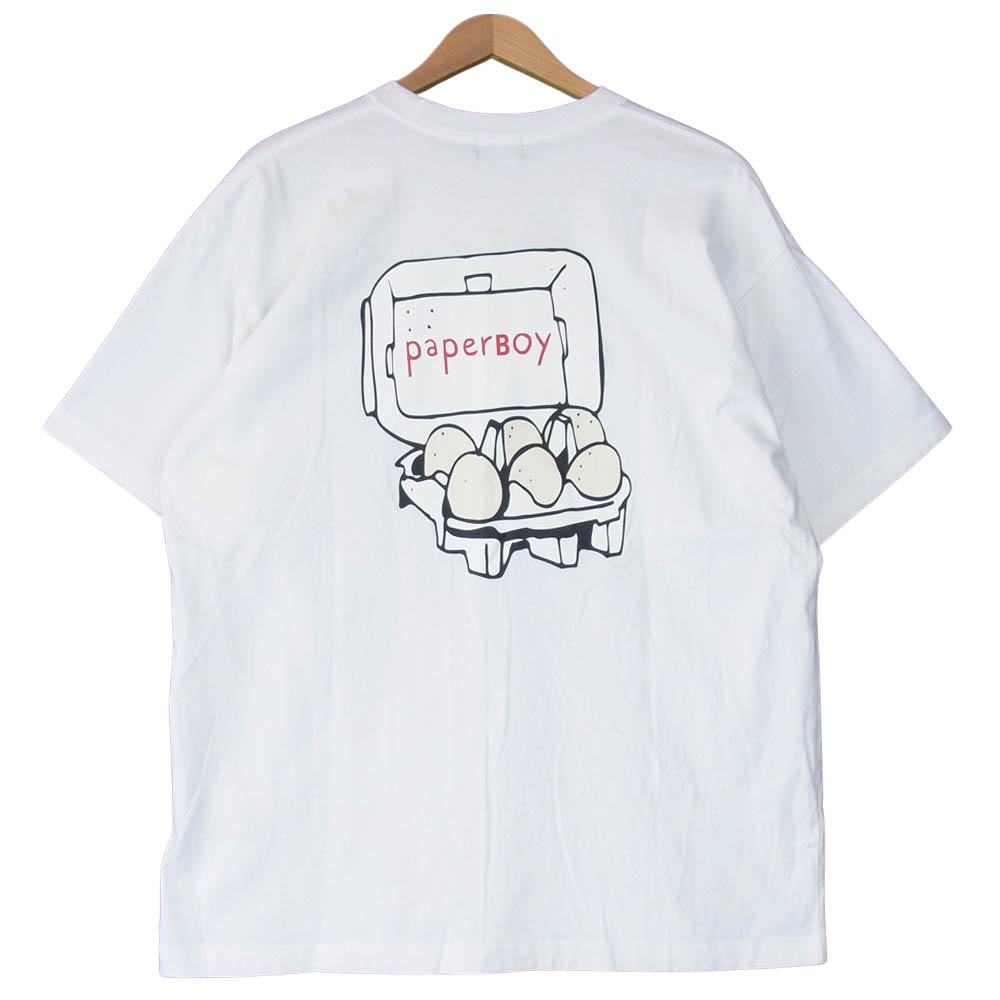 ペーパーボーイ PAPERBOY Ｔシャツ 21SS 11-08-6039-976 BEAMS 別注 Egg Pack T エッグ パック Tシャツ  ホワイト系 L