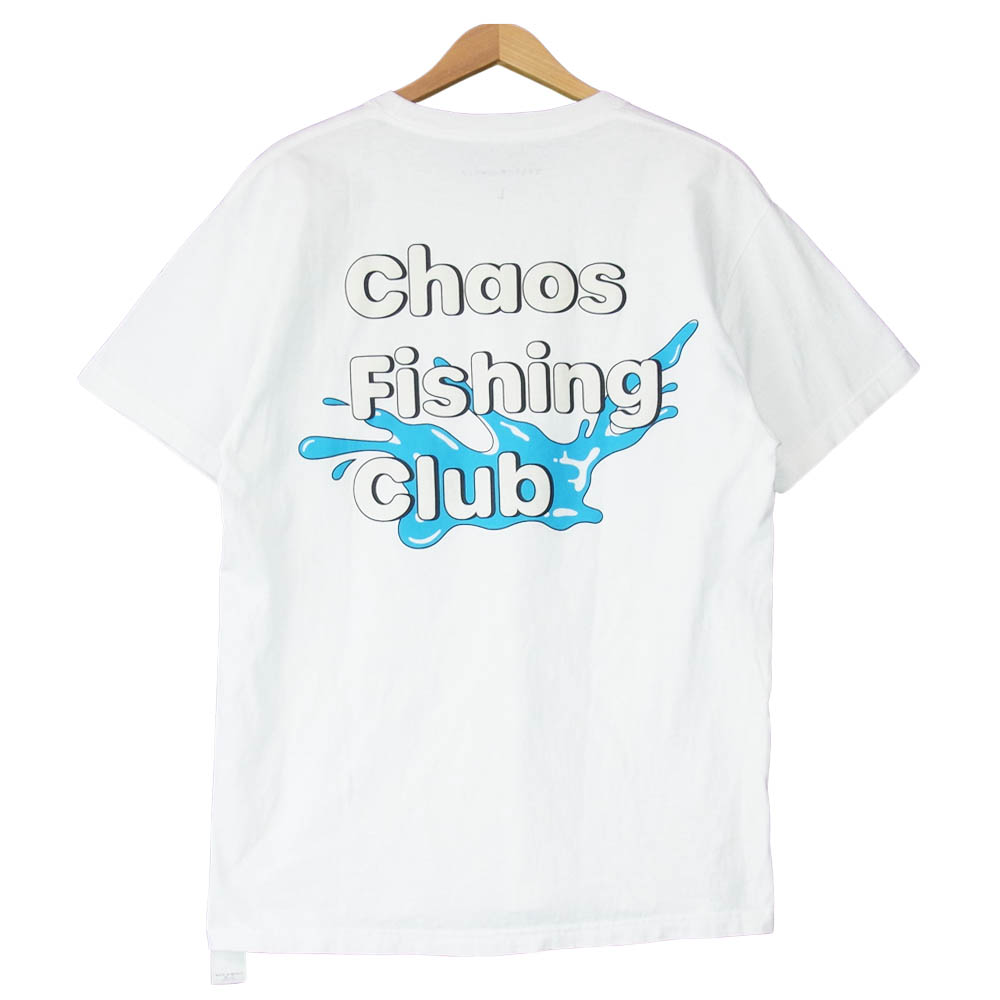 カオスフィッシングクラブ Chaos Fishing Club Tシャツ ロゴ クルーネック 半袖 Tシャツ ホワイト系 L【美品