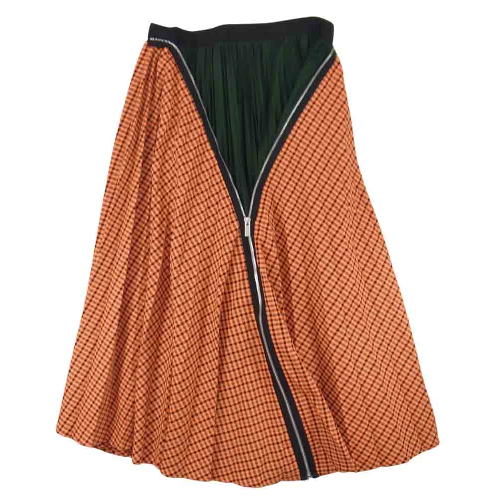Sacai サカイ スカート 19AW 19-04598 Zip Detail Pleated Skirt