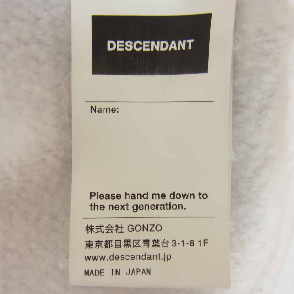 DESCENDANT ディセンダント パーカー 18AW TEAM HOODED SWEATSHIRT