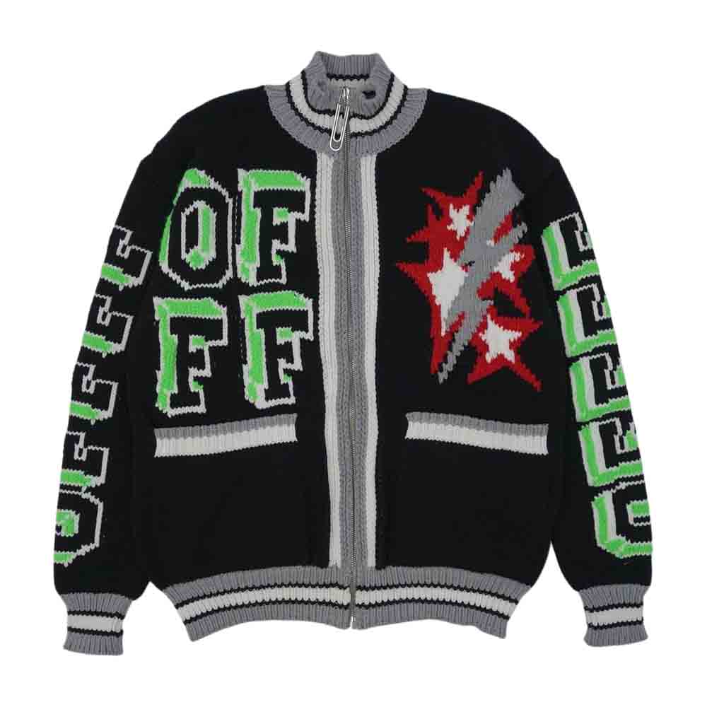 OFF WHITE ボンバージャケット オフホワイト スタジャン Lサイズ-