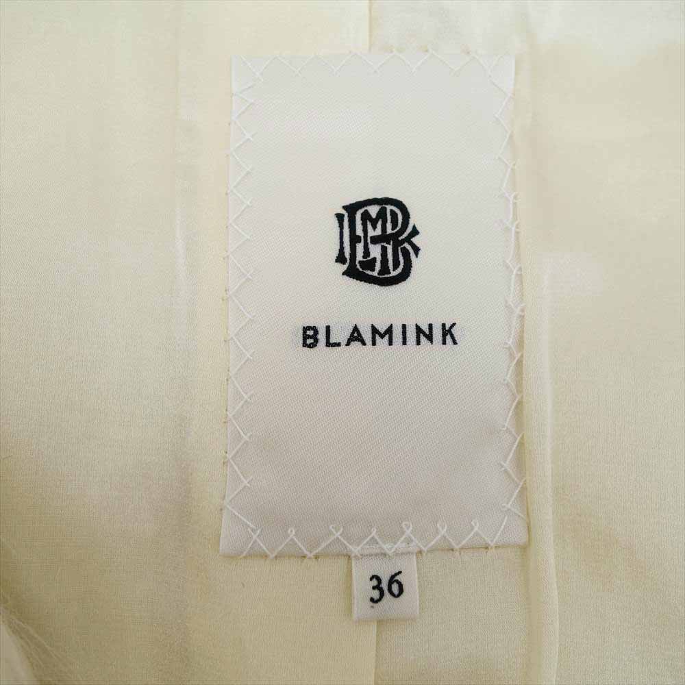 ブラミンク BLAMINK コート モヘヤウール 裏地シルク混 スタンドカラー シャギー コート オフホワイト系 36
