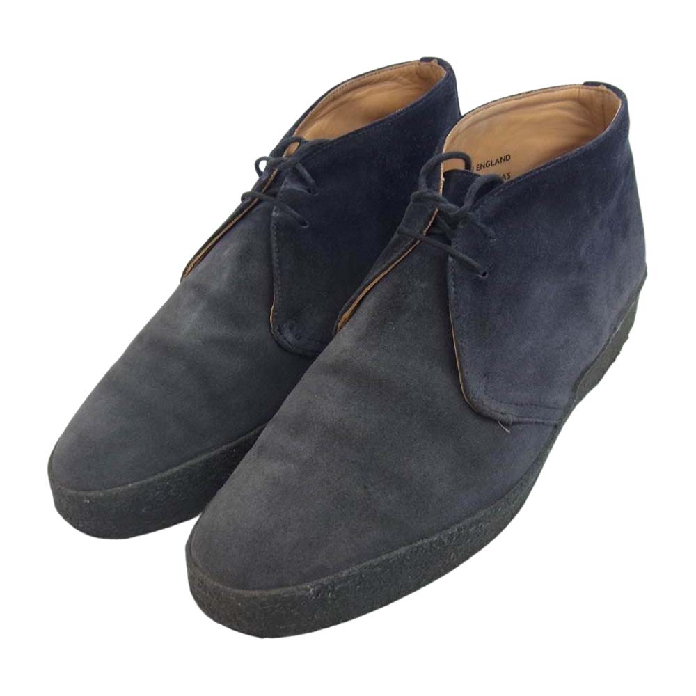SANDERS サンダース ブーツ 6480AS hi top chukka ハイトップ チャッカ スエード ブーツ ネイビー系 UK8.5
