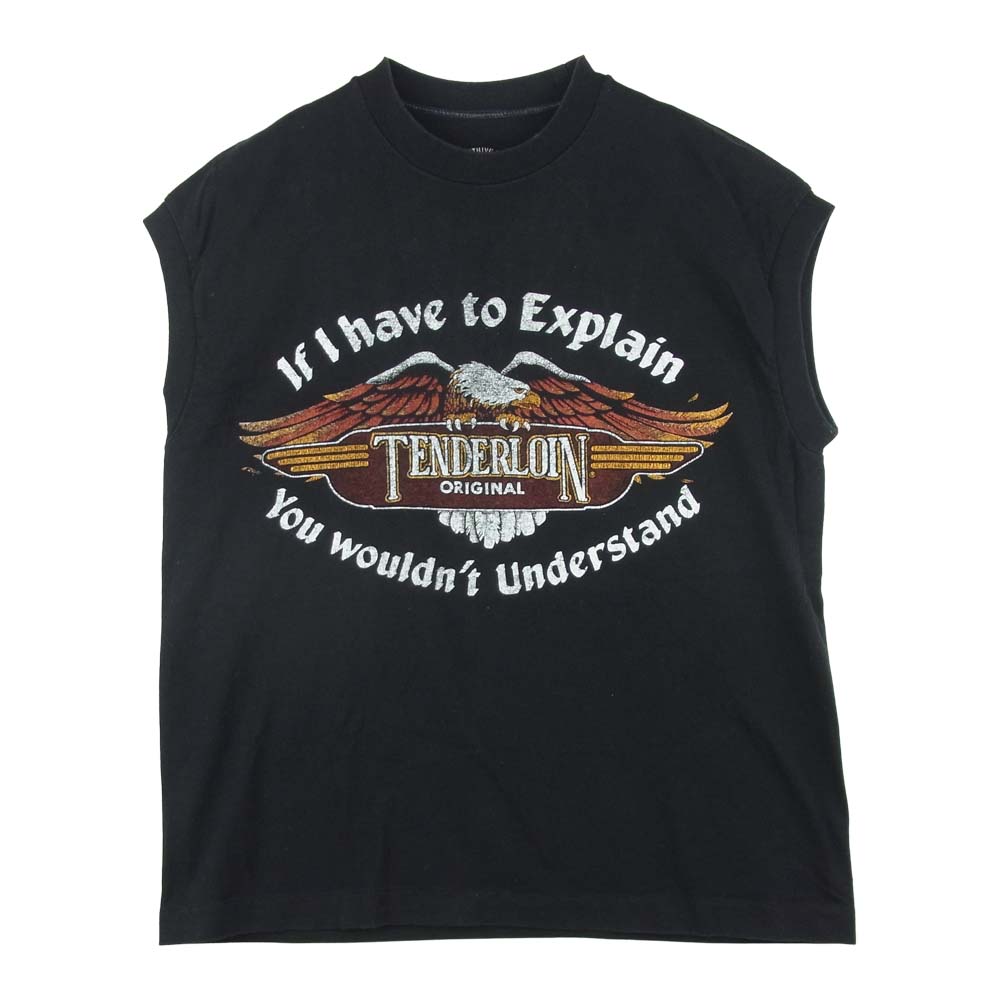 TENDERLOIN テンダーロイン Ｔシャツ 12SS T-N/S TEE イーグル プリント ノースリーブ Tシャツ ブラック系 M