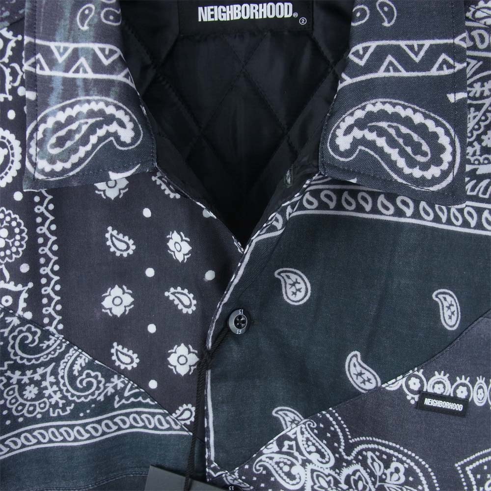 NEIGHBORHOOD ネイバーフッド ジャケット 212AQNH-SHM04 BANDANA CHOPPED-1 E-SHIRT LS バンダナ  チョップド シャツ ジャケット グレー系 S【新古品】【未使用】