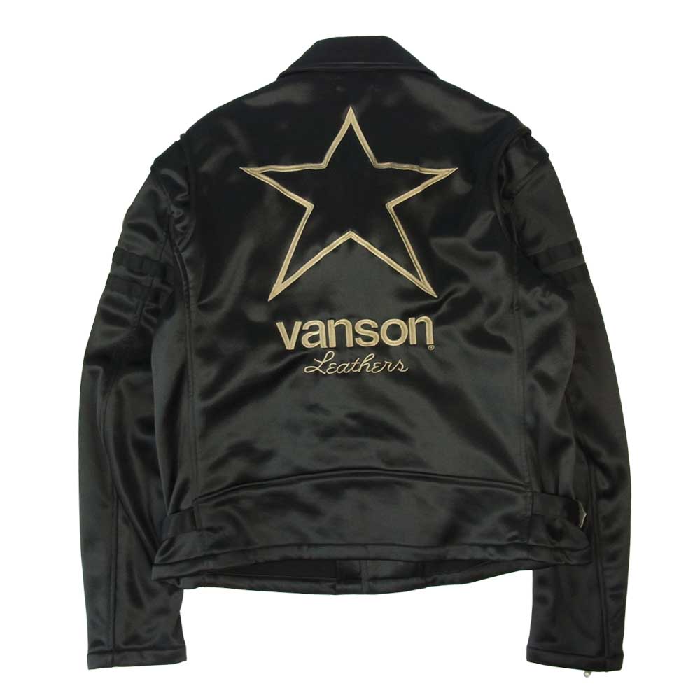 VANSON バンソン ジャケット サテン 背面スター ライダース ジャケット