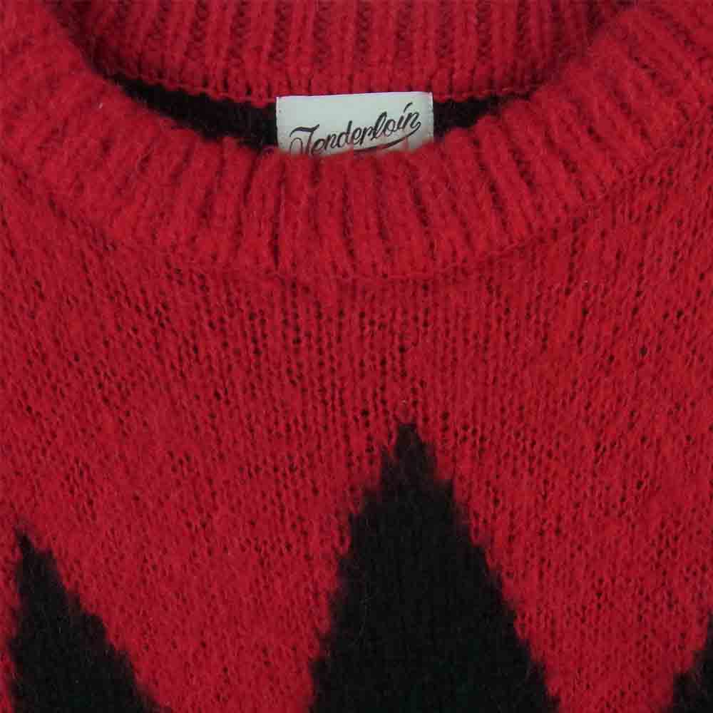 低価格 by オフホワイト - TL MOHAIR メンズ CREW BLACK/RED OFF-WHITE