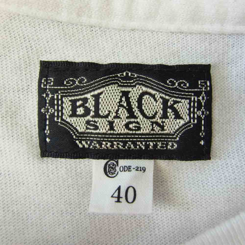 BLACK SIGN ブラックサイン Ｔシャツ コットン 半袖Tシャツ 袖