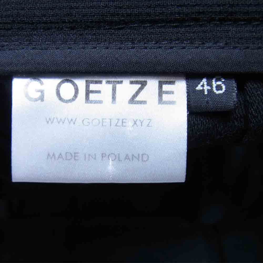 ゲッツェ GOETZE パンツ サイドライン センタープレス テーパード ウール スラックスパンツ ブラック系 46