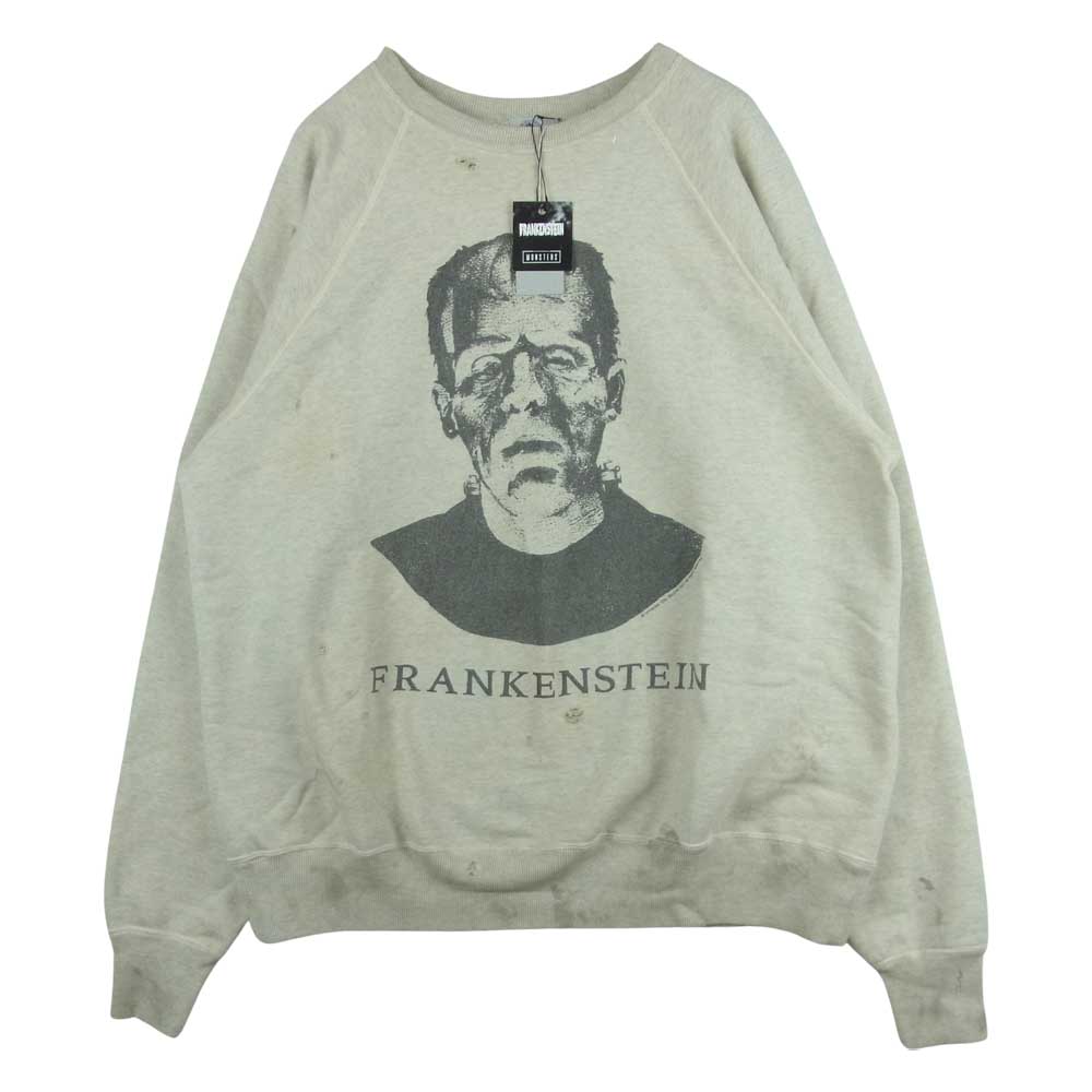 セントマイケル SAINT MICHAEL スウェット 22SS FRANKENSTEIN SWEATSHIRT フランケンシュタイン プリント  スウェット ベージュ系 XL【新古品】【未使用】