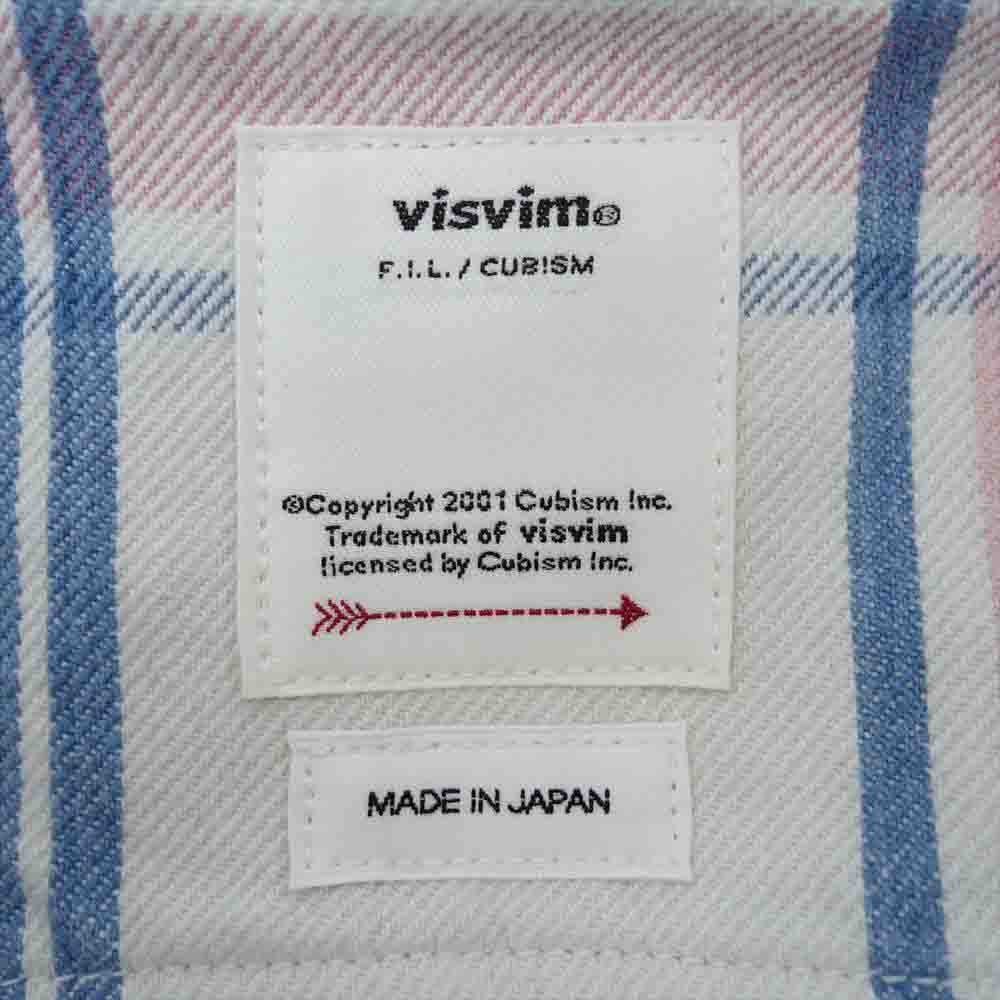 VISVIM ビズビム 長袖シャツ 22SS 0122105011008 PIONEER CHECK L/S CRASH パイオニア クラッシュ加工  チェックシャツ ネルシャツ マルチカラー系 1【極上美品】