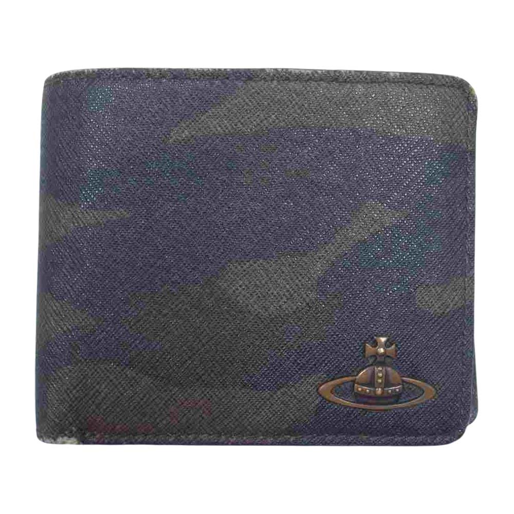 Vivienne Westwood ヴィヴィアンウエストウッド 財布 二つ折り 迷彩 カモフラ レザー ウォレット ブラック系 -  SMASELL（スマセル）公式通販／サスティナブルアウトレットモール スマセル