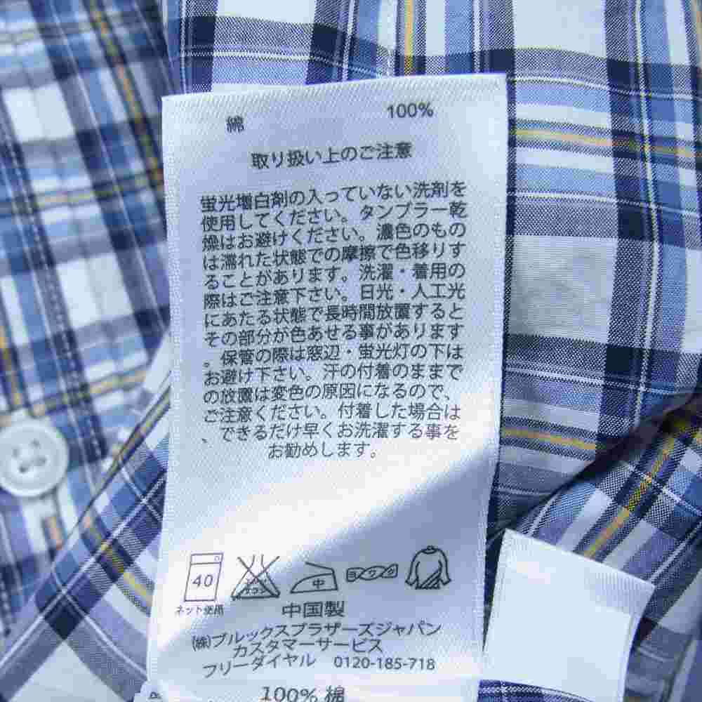 Brooks Brothers ブルックスブラザーズ 長袖シャツ チェック ボタンダウン シャツ ブルー系 XS【新古品】【未使用】