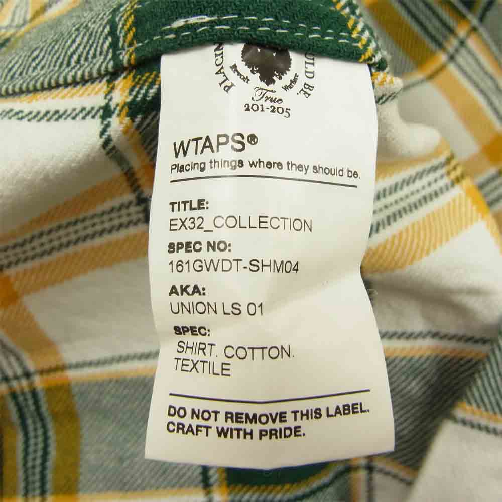 WTAPS ダブルタップス 長袖シャツ 161GWDT-SHM04 UNION L/S ユニオン