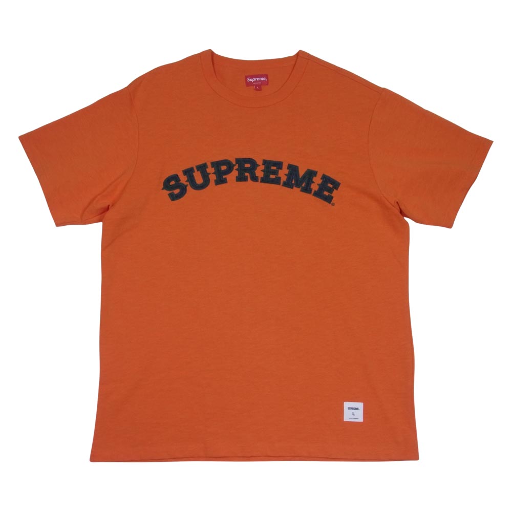 Supreme シュプリーム Tシャツ 20AW Plaid Applique S/S Top アップリケ ワッペン 半袖 Tシャツ オレンジ