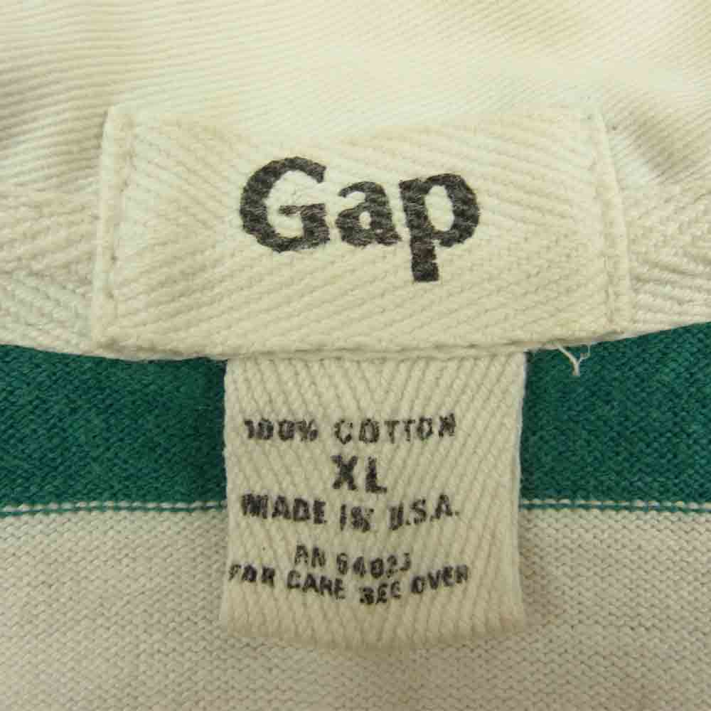 GAP ギャップ 半袖シャツ ビンテージ 00s USA製 ラガーシャツ ホワイト系 グリーン系 XL