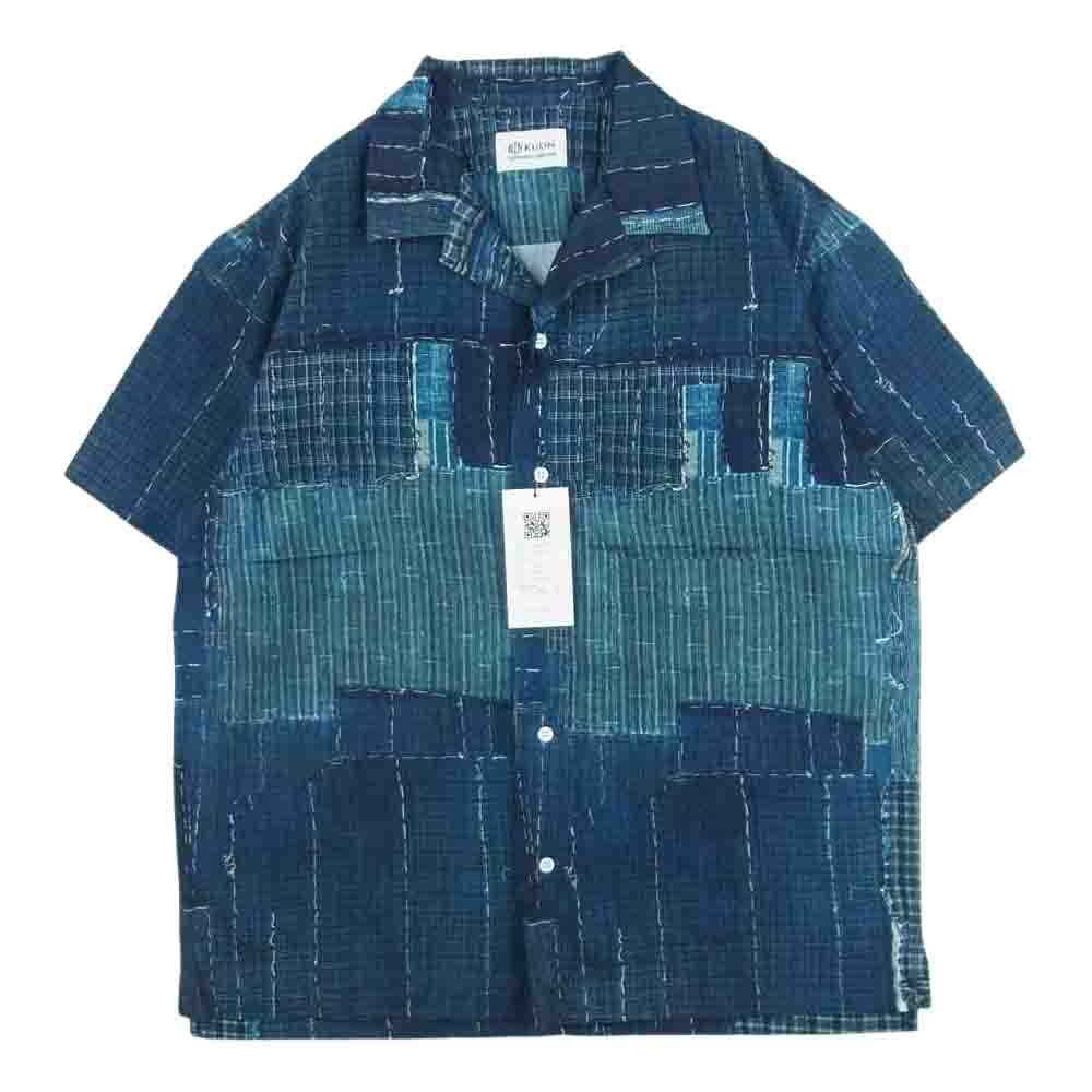 クオン KUON 半袖シャツ 2101-SH0517 Boro Hawaiian Shirt 襤褸 ボロ