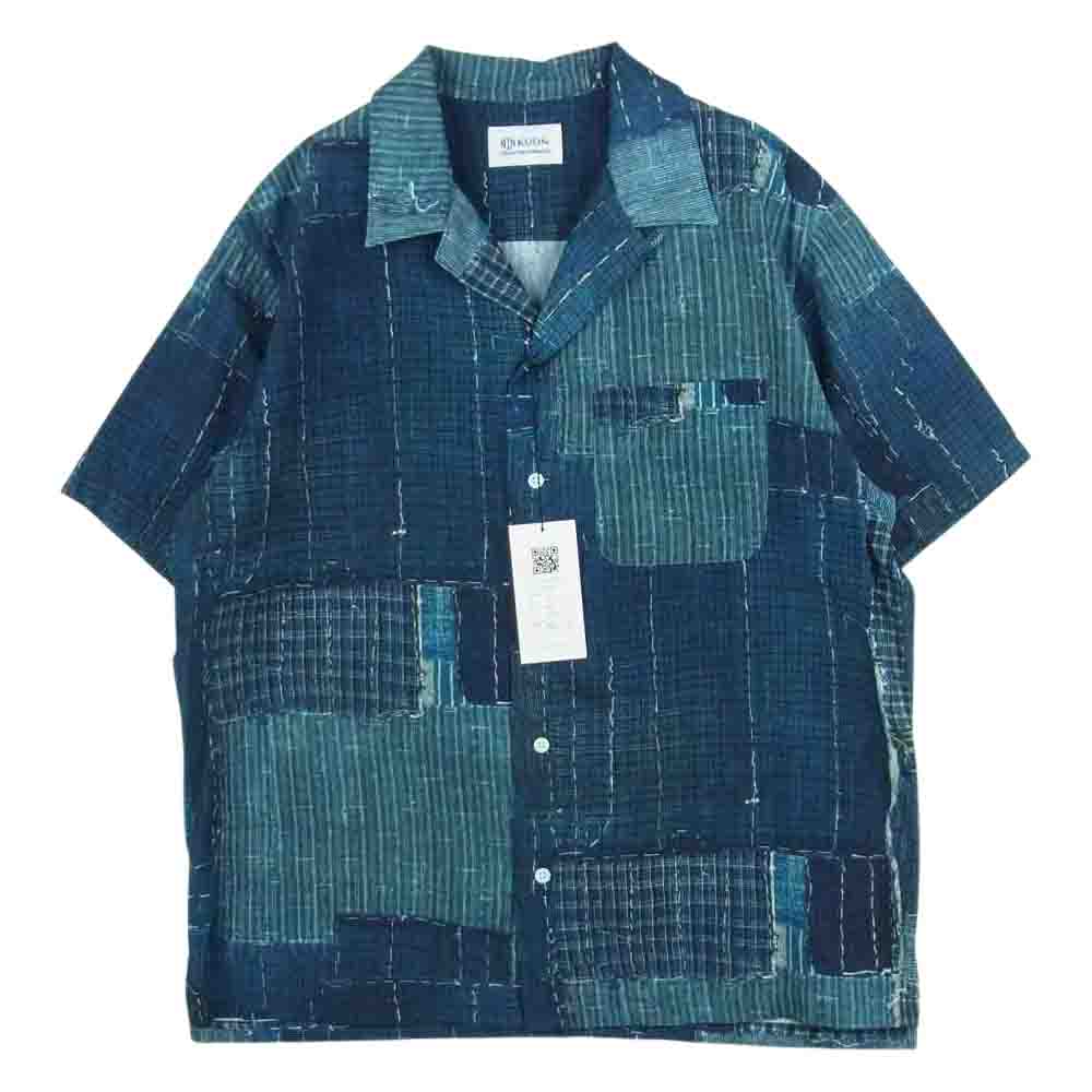 割引クーポン KUON 半袖シャツ Boro Hawaiian Shirt 襤褸 ボロ