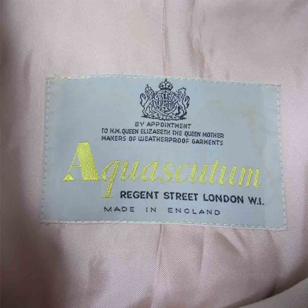 Aquascutum アクアスキュータム コート 60s 70s 英国製 Balmacaan Coat バルマカーン ステンカラー コート  オフホワイト系 表記無し