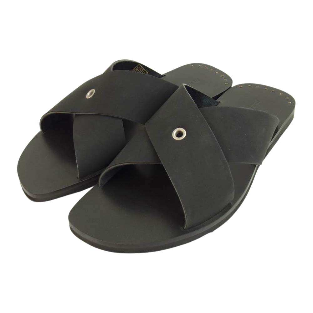 JIL SANDER ジルサンダー サンダル JI34502A イタリア製 Rubber Crisscross Strap Sandal  クロスストラップ サンダル ブラック系 41【美品】