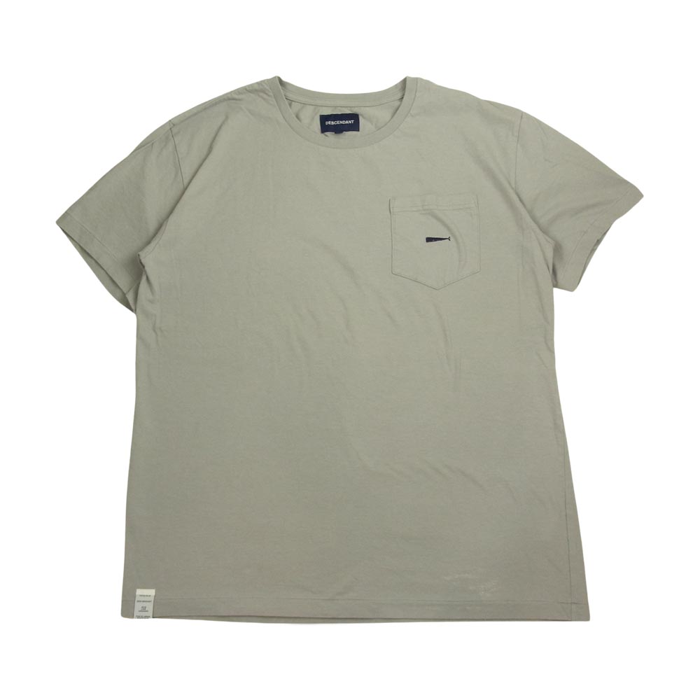DESCENDANT ディセンダント Ｔシャツ ロゴ刺繍 ポケット付き クルーネック 半袖 Tシャツ グレー系 1