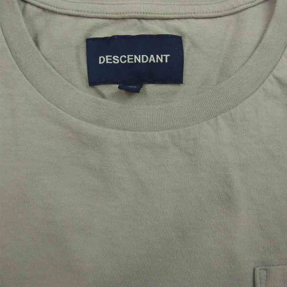 DESCENDANT ディセンダント Ｔシャツ ロゴ刺繍 ポケット付き クルーネック 半袖 Tシャツ グレー系 1