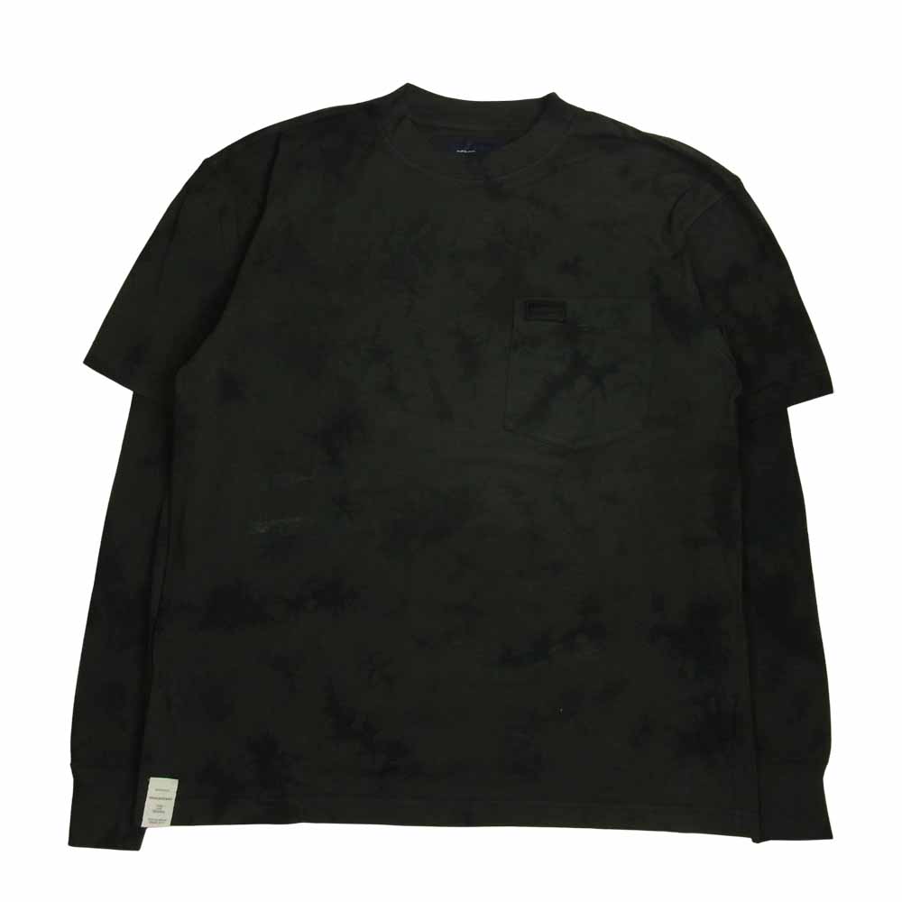 DESCENDANT ディセンダント Ｔシャツ RonHerman ロンハーマン 別注 SMOKE TIE DYE LAYERED TEE スモーク  タイダイ染め レイヤード 長袖 Tシャツ ブラック系 1