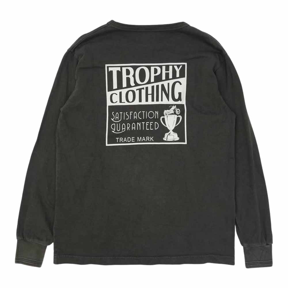 トロフィークロージング Trophy Clothing Ｔシャツ Pocket L/S Tee バックプリント ポケット 長袖 Tシャツ ガンブラック  チャコール系 M