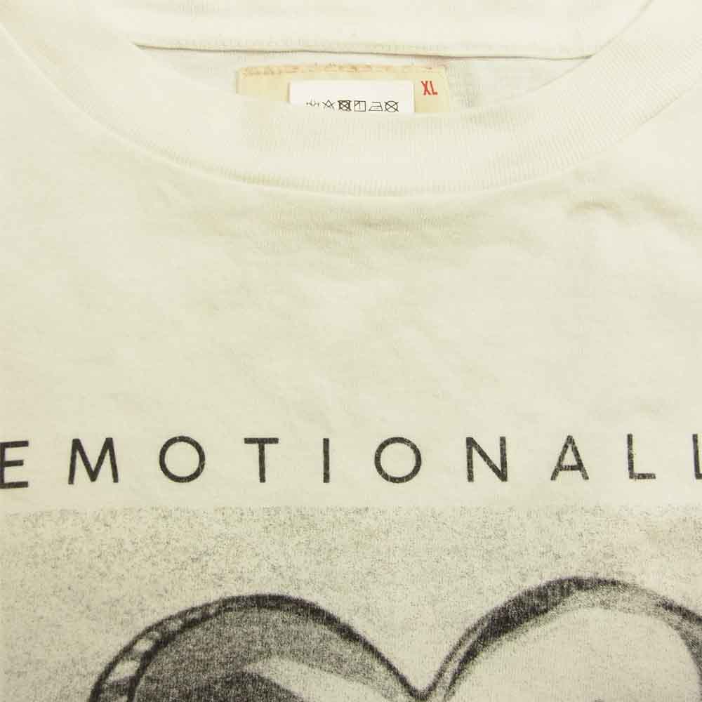 エモーショナリー アンアベイラブル EMOTIONALLY UNAVAILABLE Ｔシャツ SS HEART T WHT プリント Tシャツ  ホワイト系 XL