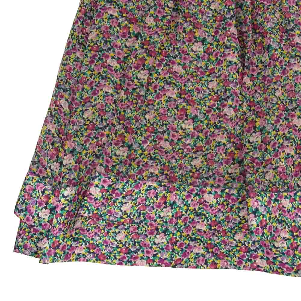 Drawer ドゥロワー スカート シルク100％ 花柄 ギャザースカート