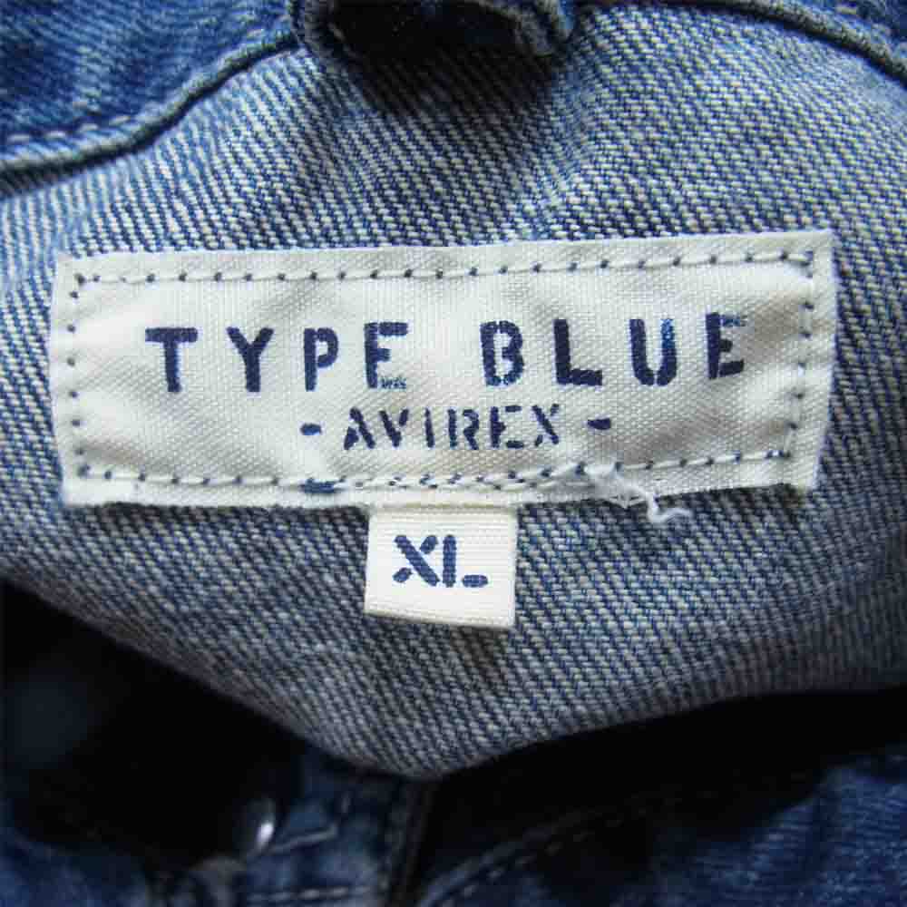 AVIREX アヴィレックス ツナギ TYPE BLUE タイプ ブルー ワッペン 刺繍