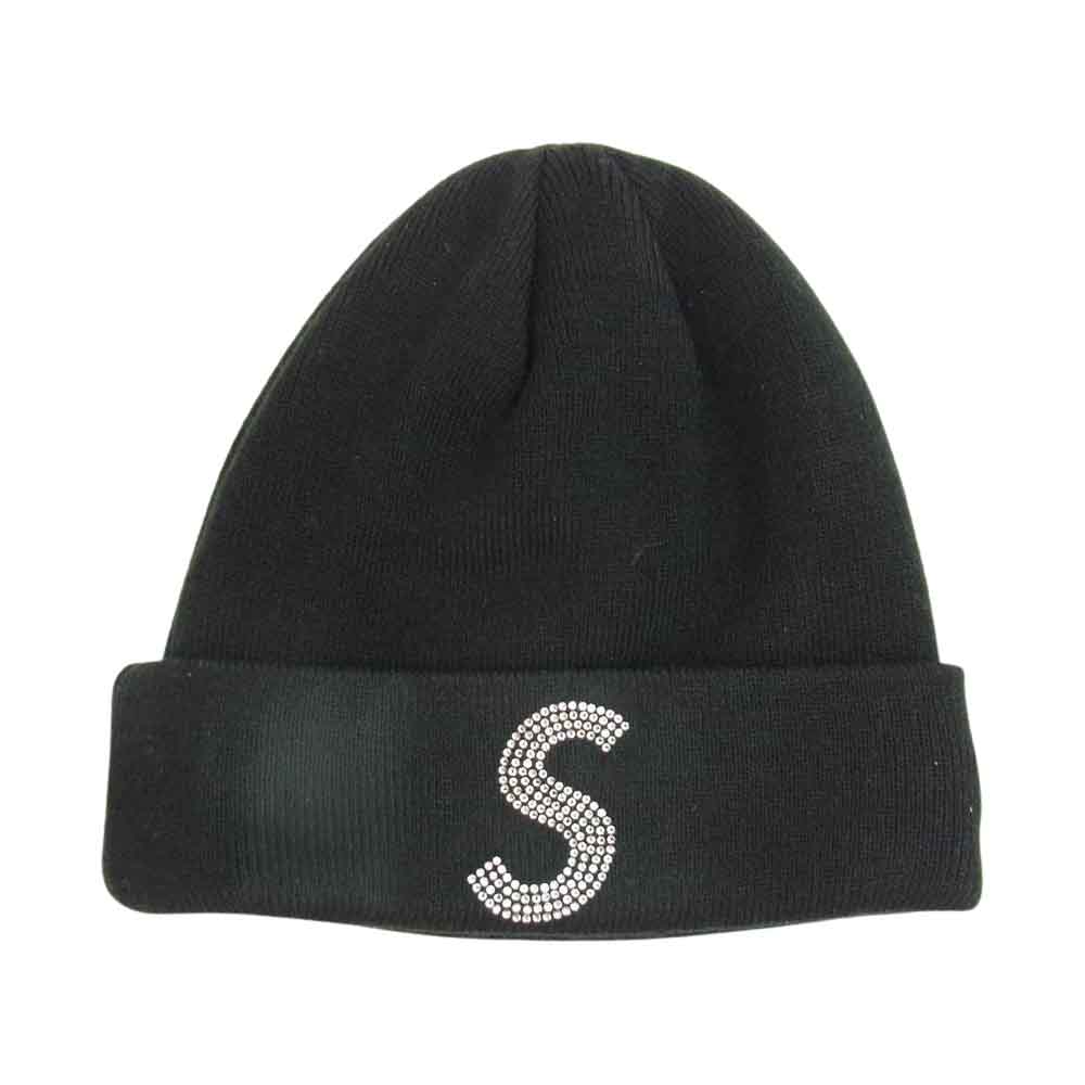 シュプリーム 帽子 21SS スワロフスキー ロゴ ビーニー ブラック系