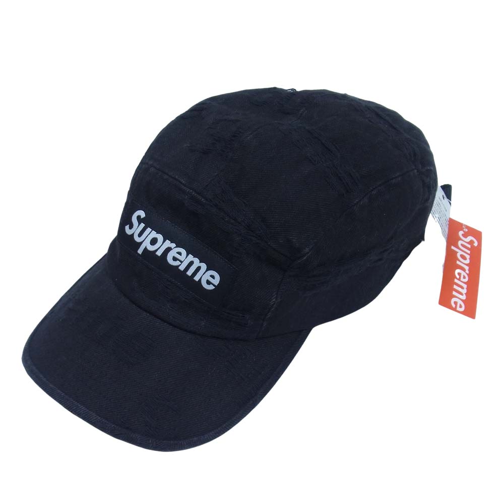 Supreme シュプリーム 帽子 21SS Frayed Logos Denim Camp Cap フレイ