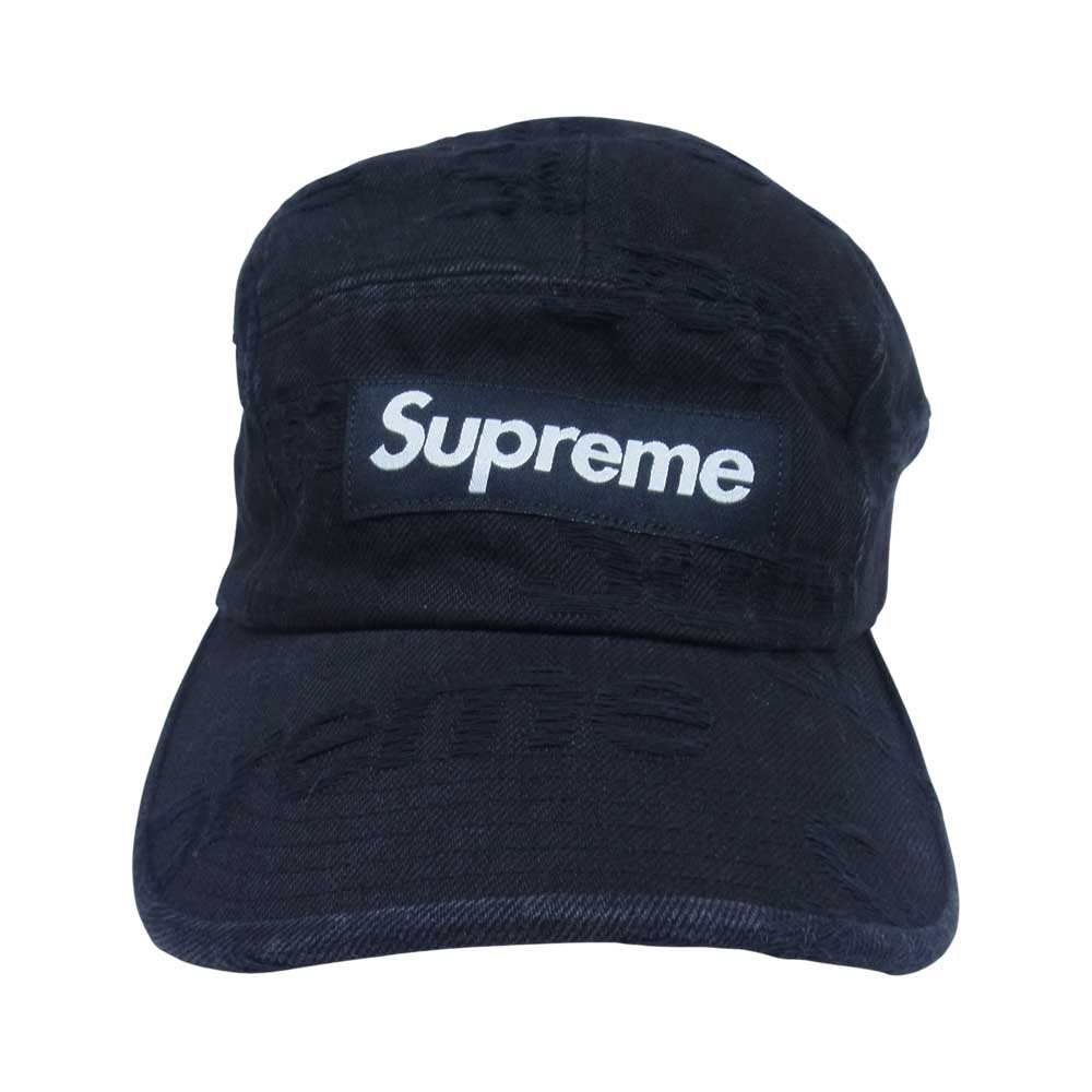 Supreme シュプリーム 帽子 21SS Frayed Logos Denim Camp Cap フレイ