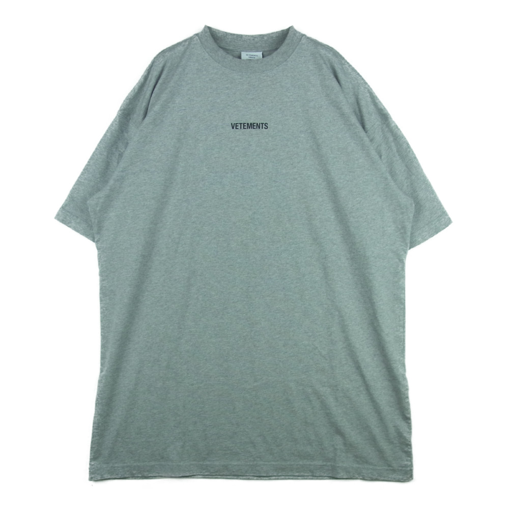 VETEMENTS ヴェトモン 半袖Ｔシャツ 21SS UE51TR540G ロゴ プリント オーバーサイズ 半袖 Tシャツ グレー系  S【新古品】【未使用】