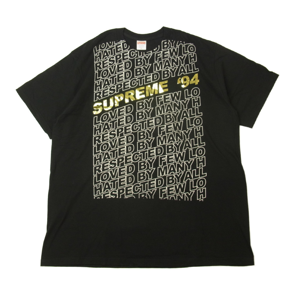 Supreme シュプリーム Tシャツ 22SS Respected Tee リスペクティッド Tシャツ 半袖 ブラック系 XL【美品