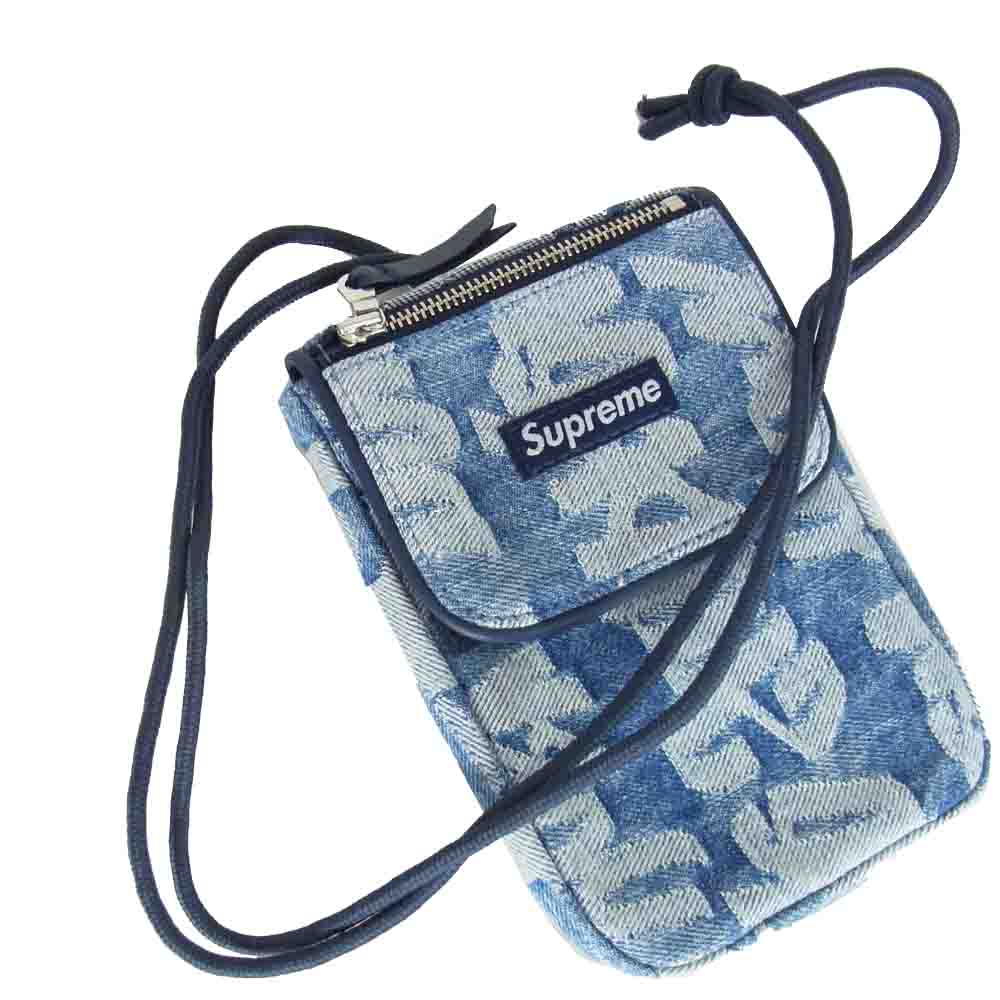 Supreme シュプリーム その他バッグ 22SS Fat Tip Jacquard Denim Neck Pouch ファット ティップ  ジャカード デニム ネック ポーチ インディゴブルー系【新古品】【未使用】