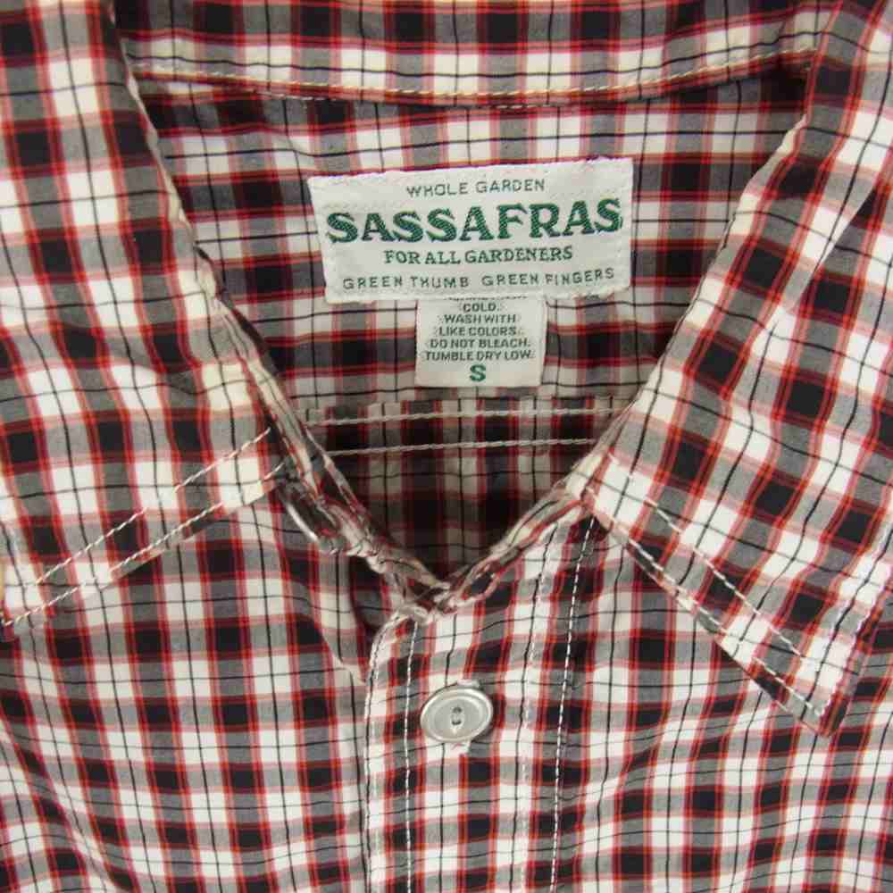 SASSAFRAS ササフラス　半袖　チェックシャツ　Sサイズ　新品未使用