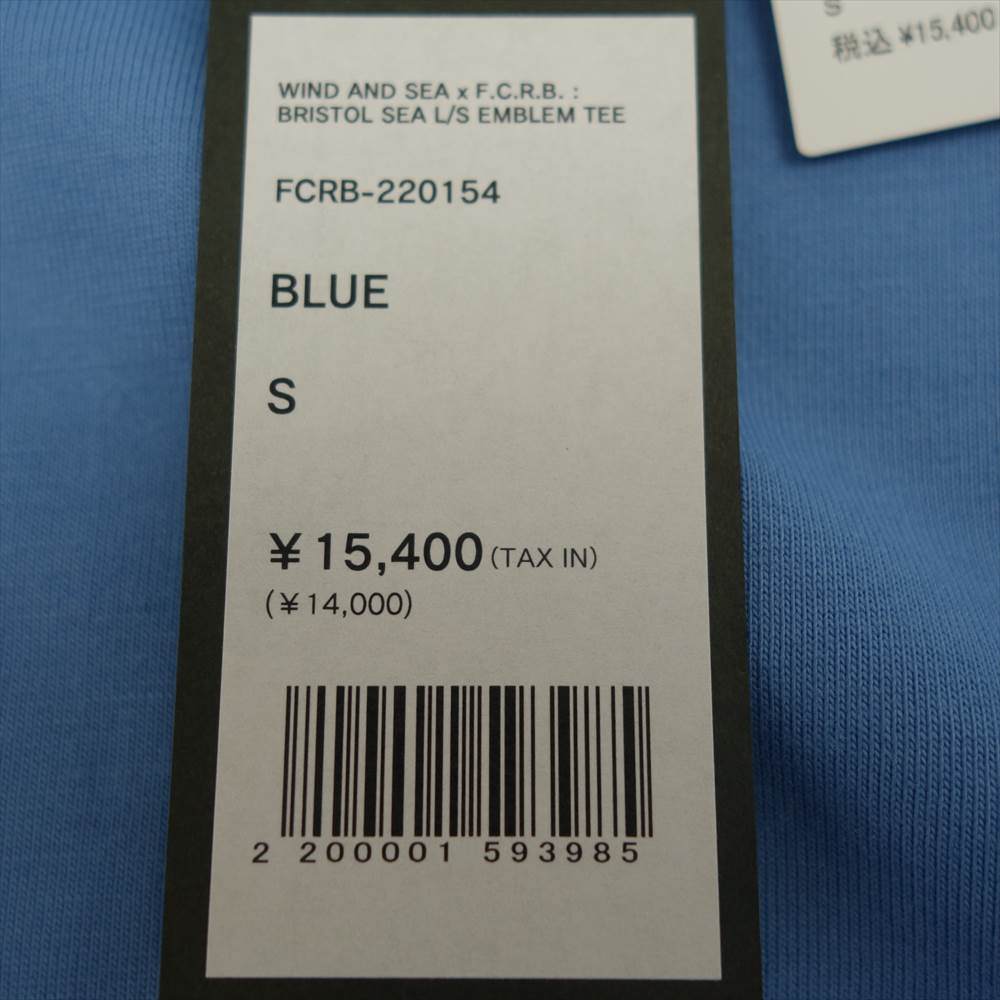 F.C.R.B. エフシーアールビー Ｔシャツ 22SS FCRB-220154 WIND AND SEA BRISTOL SEA L/S  EMBLEM TEE ウィンダンシー ブリストル ロングスリーブ エンブレム Tシャツ ブルー ブルー系 S【新古品】【未使用】