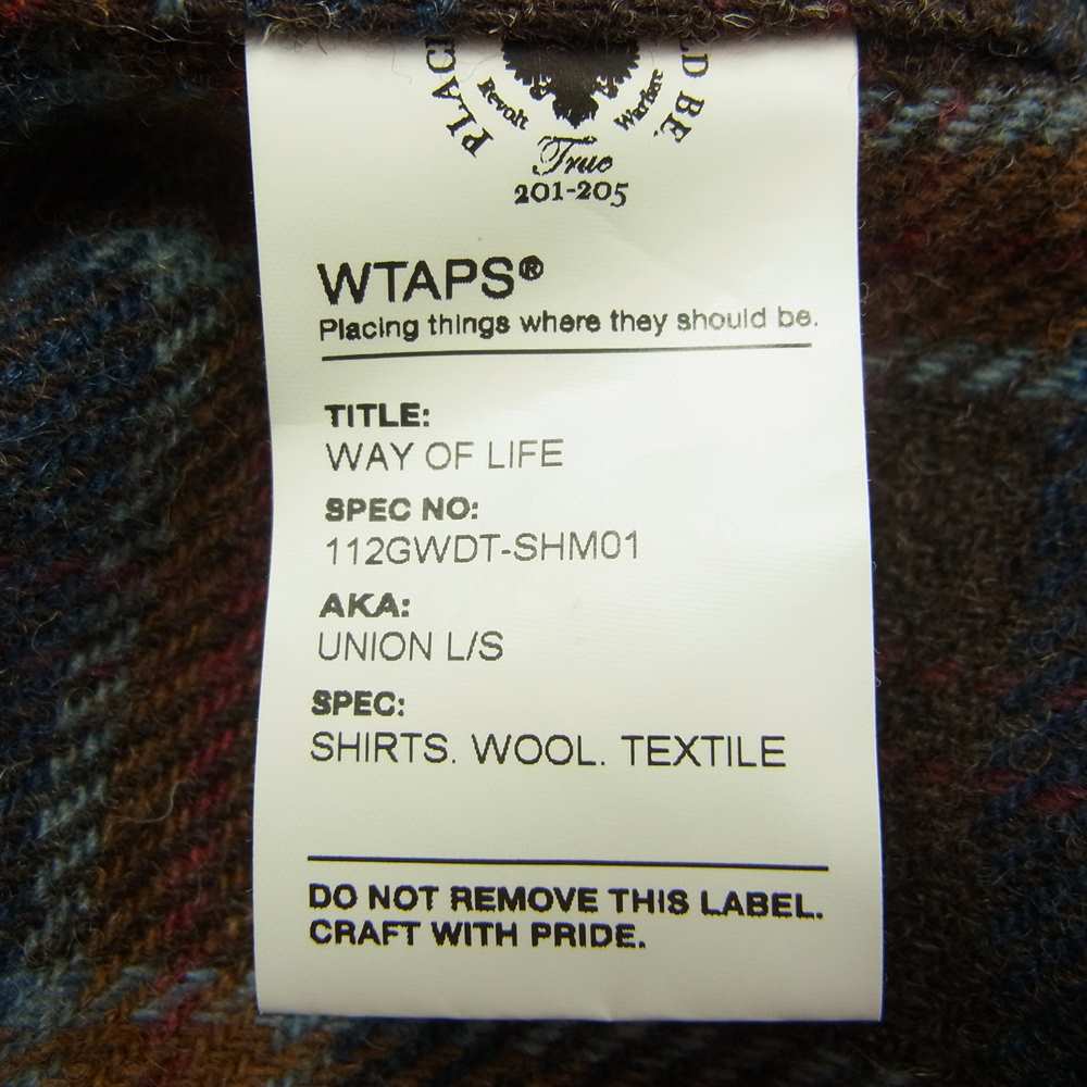 WTAPS ダブルタップス 長袖シャツ 11AW 112GWDT-SHM01 UNION L/S SHIRT