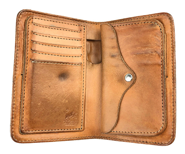 アルズニ ALZUNI 二つ折り財布 ターコイズ カスタム カービング 二つ折り財布 ウォレット ブラウン系
