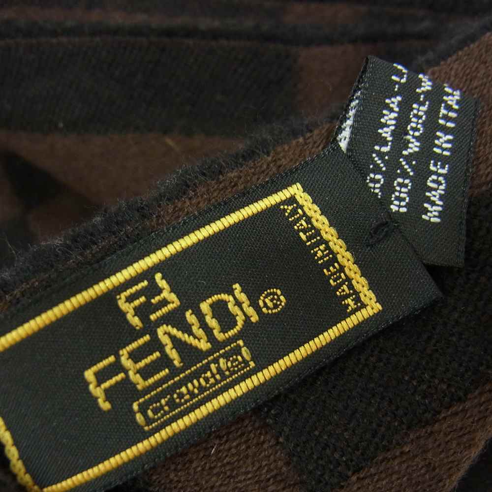 FENDI フェンディ マフラー ズッカ柄 ウールマフラー ブラウン系