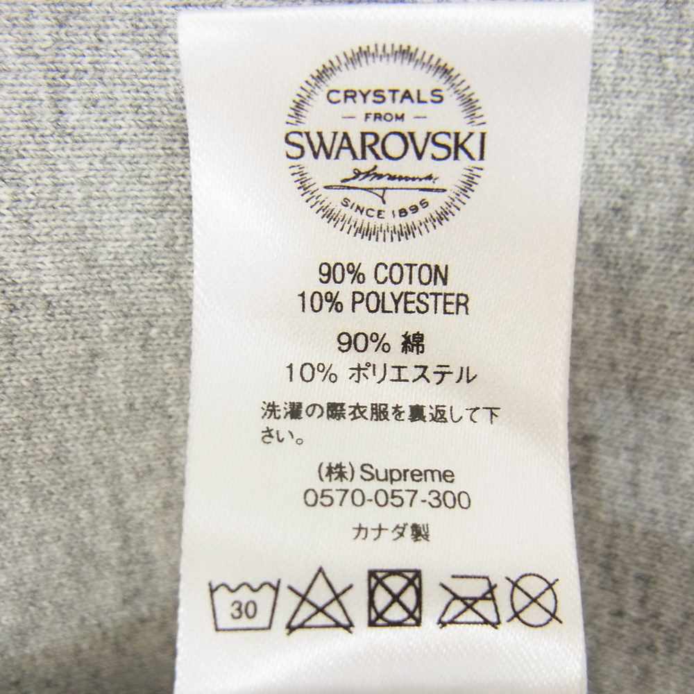 Supreme シュプリーム パーカー 19SS Swarovski Box Logo Hooded Sweatshirt スワロフスキー  ボックスロゴ フーデット スウェット パーカー グレー系 M