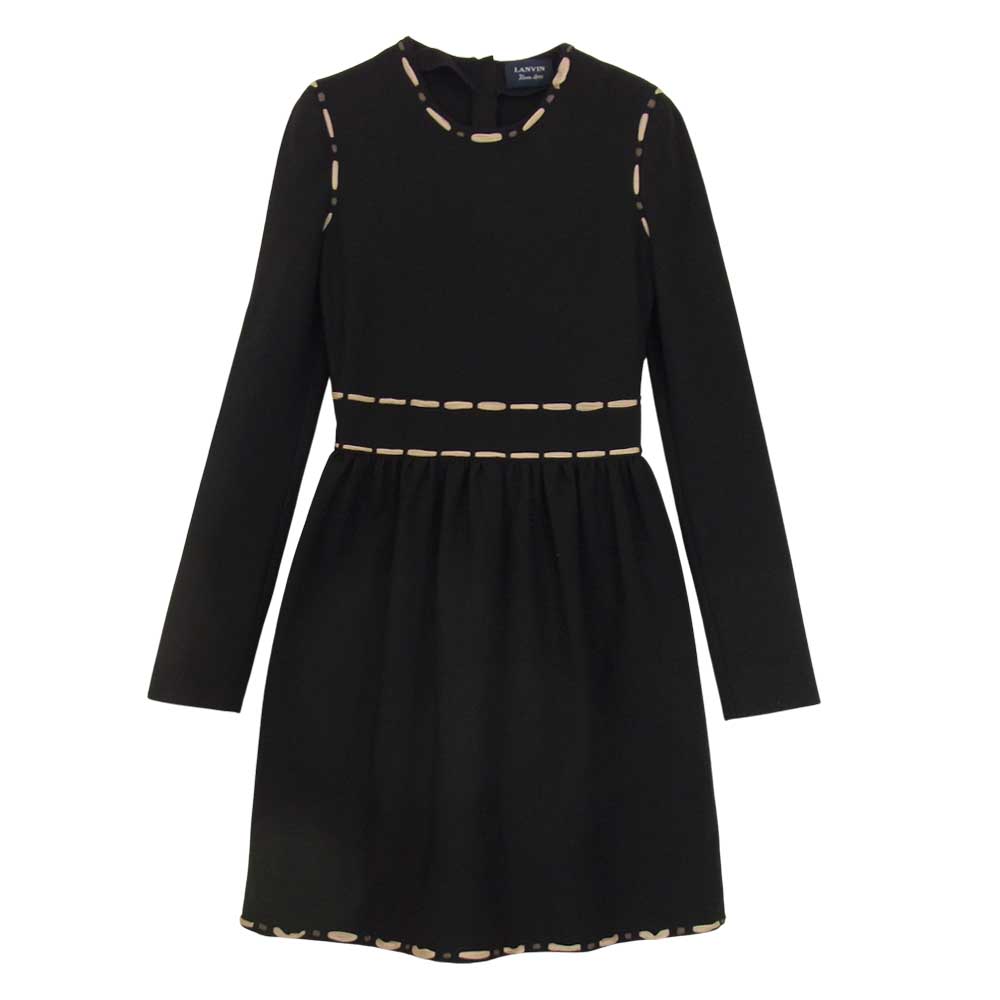 Lanvin ランバン ワンピース Dr34 2785 国内正規品 フランス製 シルク混 ステッチ フレア ワンピース 長袖 ブラック系 36 Smasell スマセル 公式通販 サスティナブルアウトレットモール スマセル
